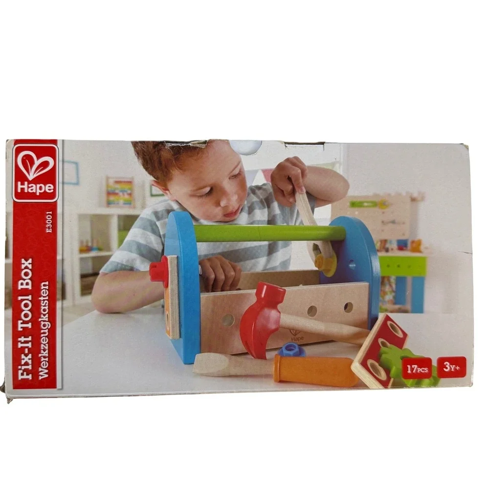 Hape Fix It Tool Box Wooden Toy‎ Set w/ Box – Partial Set + Extra Tools